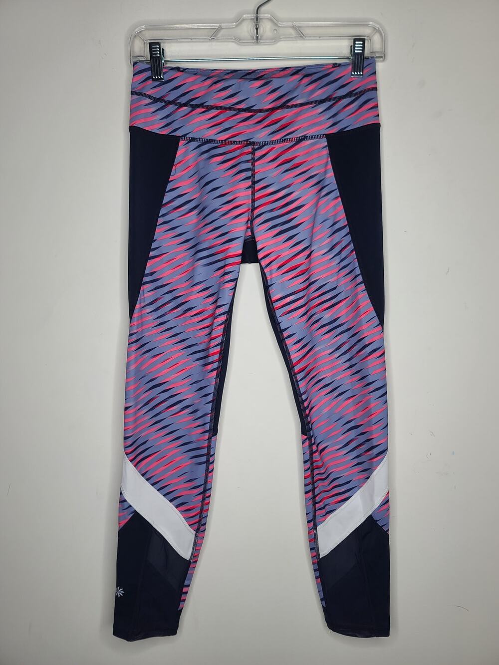 Athleta black pink grey athletic capri leggings - small